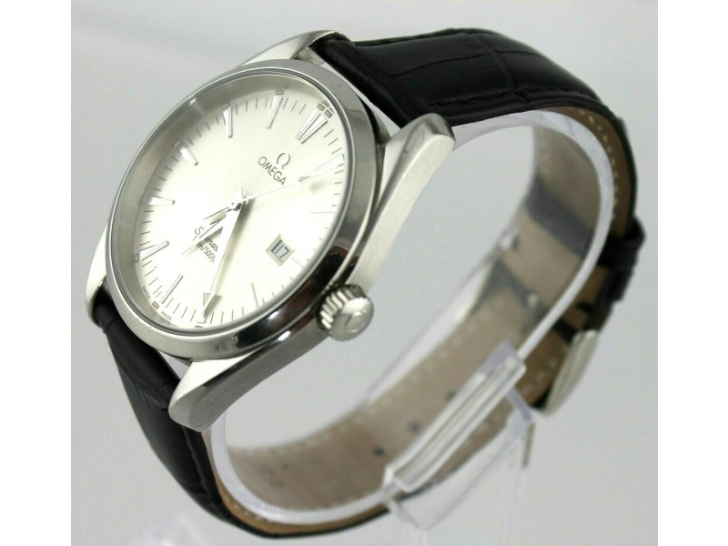 OMEGA SEAMASTER AQUA TERRA 2517.30 SILVER BLACK LEATHER SWISS QUARTZ MENS WATCH OMEGA Buy at TrueFacet