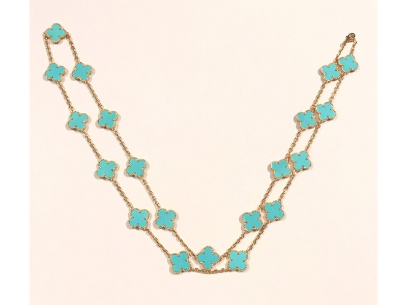 Turquoise alhambra necklace outlet