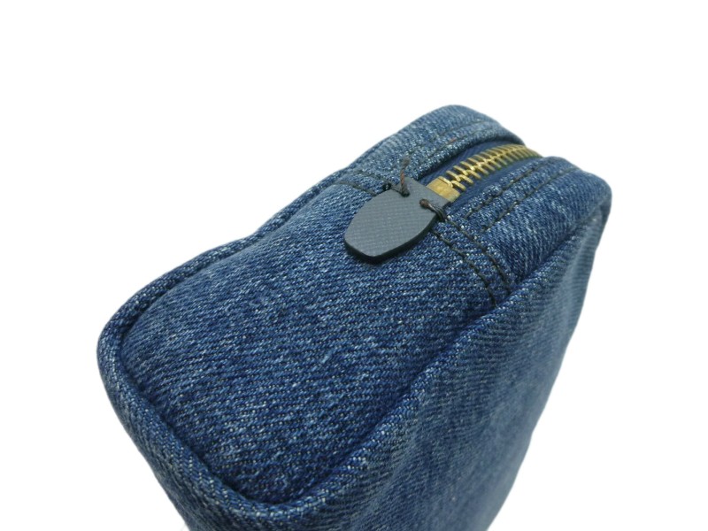 PRADA Denim Canvas Cosmetic Pouch Prada Buy at TrueFacet