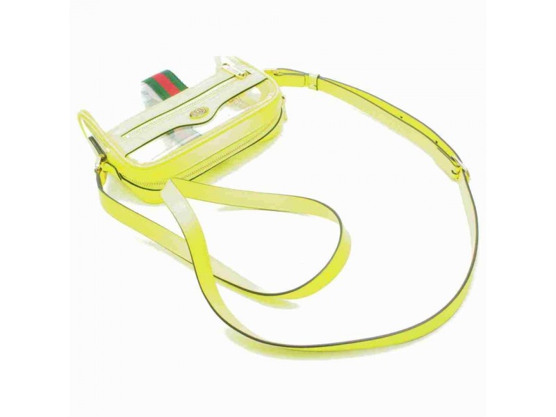 Gucci Yellow Ophidia Camera Bag Mini Clear Translucent Crossbody 855520