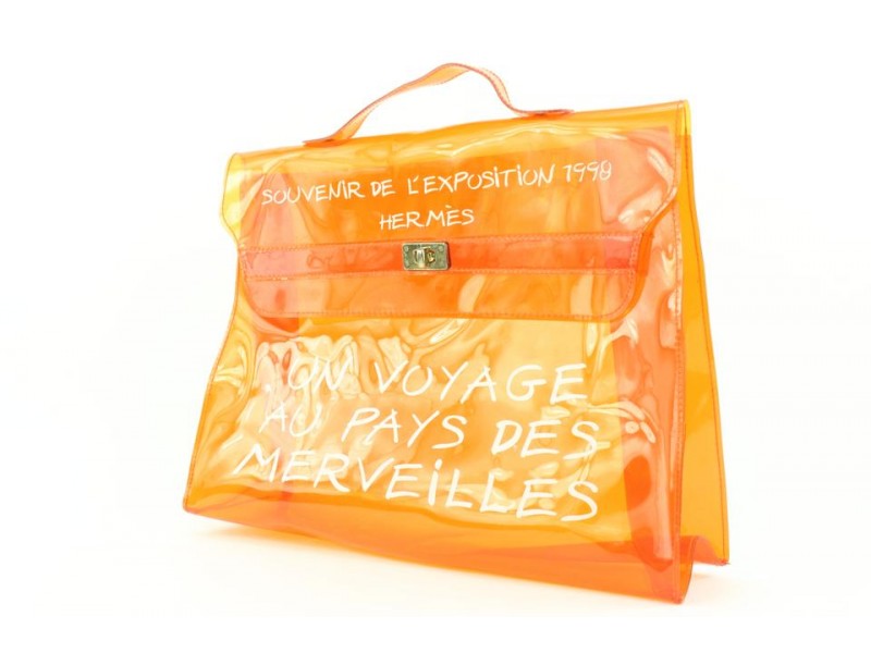 Hermes Translucent Orange 1998 Souvenir De L Exposition Kelly Bag 652her317