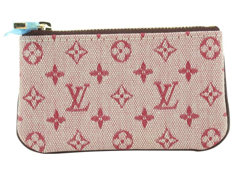 Louis Vuitton Burgundy Monogram Mini Lin Pochette Cles Key Pouch Keychain 624lvs616