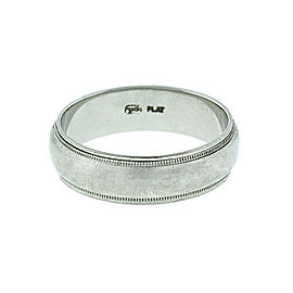 Mens Platinum Milgrain Wedding Band