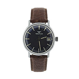 Waltham 1970 Date Blue Dial Steel Watch