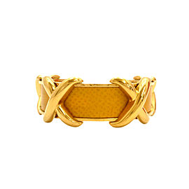 HERMES Gold Tone/Metallic Cross Motif Bracelet