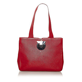 Ferragamo Gancini Leather Tote Bag