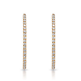 True Shape Hoop Earrings Round Brilliant Diamond Earrings 14k ROSE Gold