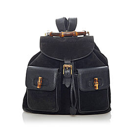 Gucci Bamboo Suede Drawstring Backpack