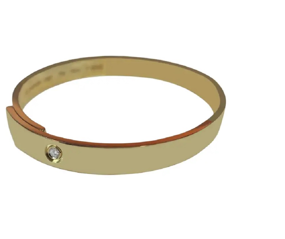 Cartier Anniversary Diamond 18 K Gold Bangle Bracelet Size 17 Cartier Buy at TrueFacet