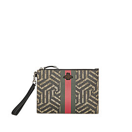 Gucci GG Supreme Caleido Web Bee Clutch Bag