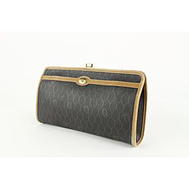 Dior Black x Brown Monogram Trotter Kisslock Clutch 129d10