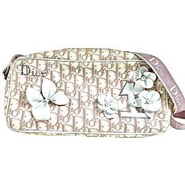 Dior Girly Chic Floral No. 1 Monogram Trotter 23dior610 Pink Coated Canvas Cross Body Bag