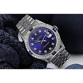 Rolex 36mm Datejust Blue Diamond Dial with Sapphire & Diamond Bezel Jubilee Band