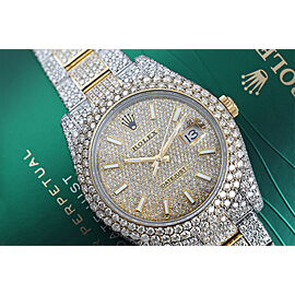 Rolex Datejust II 41mm Diamond Two Tone Stainless Steel and Yellow Gold Watch White INDEX