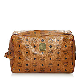 MCM Visetos Leather Clutch Bag