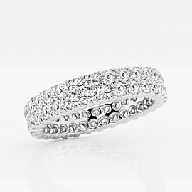 True 2.00 ctw Round Diamond Double Row Eternity Band 14K White Gold