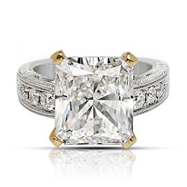 9 CARAT RADIANT CUT F COLOR VS2 CLARITY DIAMOND ENGAGEMENT RING 18K GOLD CERTIFIED 8 CT F VS2 BY MIKE NEKTA