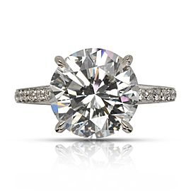 5 CARAT ROUND BRILLIANT K COLOR SI1 CLARITY DIAMOND ENGAGEMENT RING 18K WHITE GOLD GIA CERTIFIED 5 CT K SI BY MIKE NEKTA