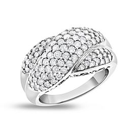 14k White Gold 1.50 Ct. Natural Diamond Braided Crossover Fashion Ring Size 5.25