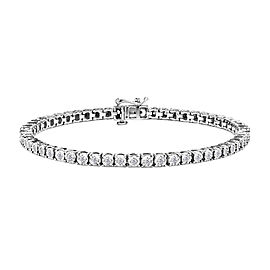 True .925 Sterling Silver 1/2 Cttw Diamond Illusion-Set Miracle Plate Tennis Bracelet (I-J Color, I3 Clarity) - 7"