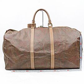 Etro Duffle Paisley Bandouliere Boston with Strap 866315 Brown Canvas Weekend/Travel Bag