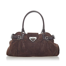 Ferragamo Gancini Marisa Suede Handbag