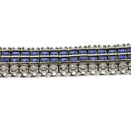 Platinum Diamonds French Cut Sapphire Bracelet