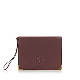 Cartier Must De Cartier Leather Clutch Bag