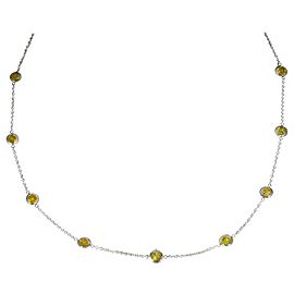 3.65 Carat Treated Yellow Diamond Necklace