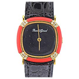 Bueche Girod Diamond Gold Coral Wristwatch