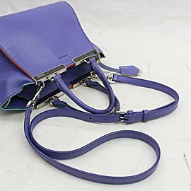Fendi 3jours with Strap 872858 Purple Leather Tote