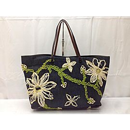 Fendi Floral Denim Shopper Tote 866848