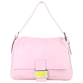 Fendi Pink Leather Mamma Baguette 1FF1022
