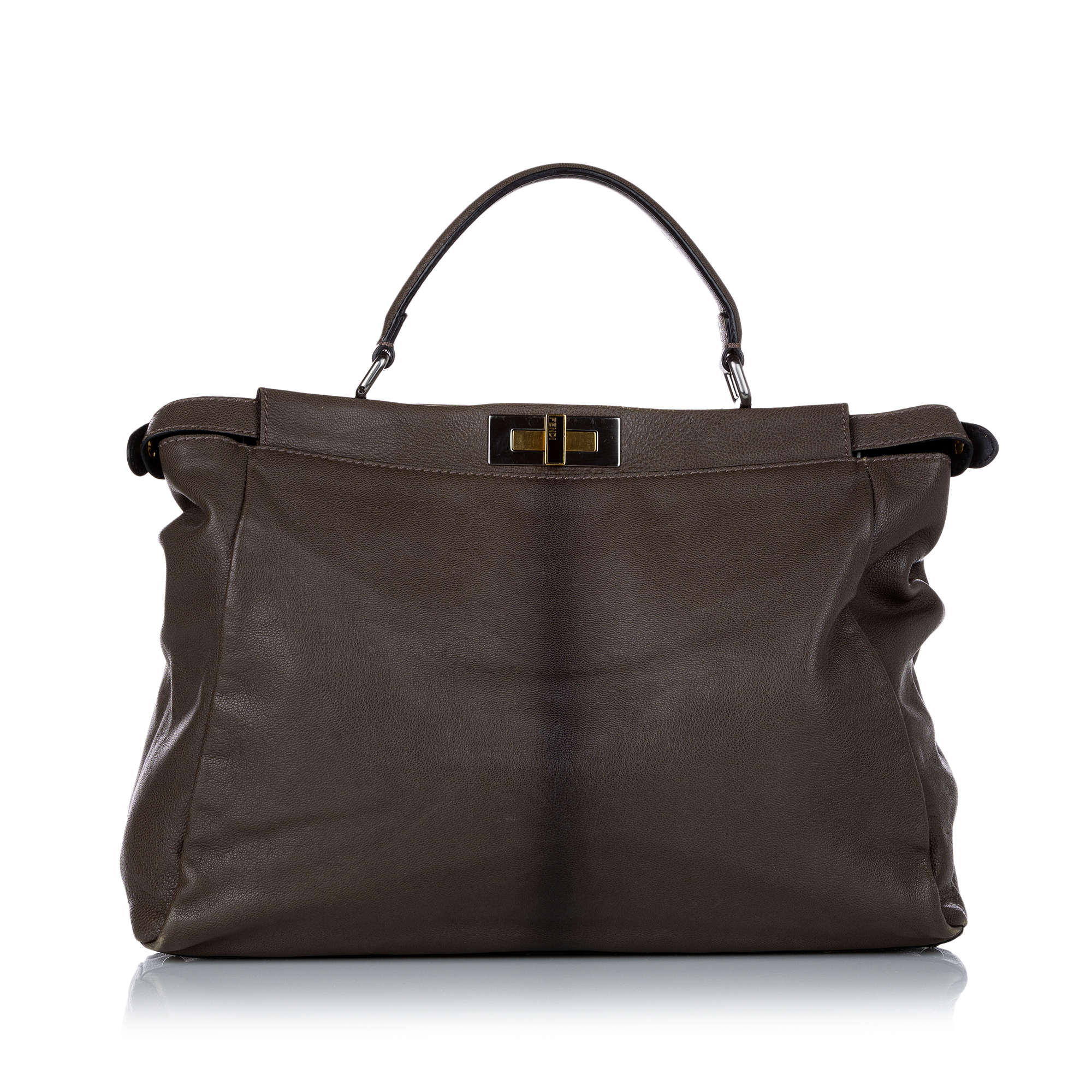 Fendi Large Peekaboo Leather Satchel