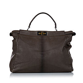 Fendi Large Peekaboo Leather Satchel