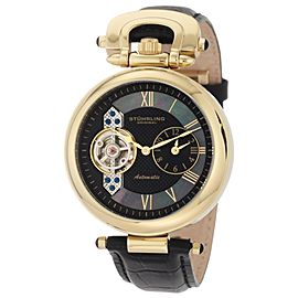 Stuhrling The Emperor 127.33351 23K Yellow Gold & Leather 41mm Watch