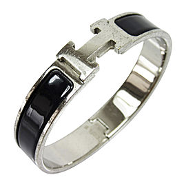 Hermes Silver Tone Metal Clic Clac Bangle Bracelet