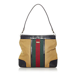 Gucci Web Canvas Shoulder Bag