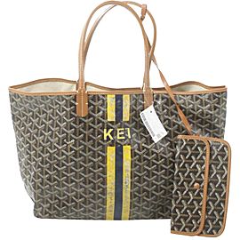 Goyard Black x Brown Chevron St Louis with Tote 855792