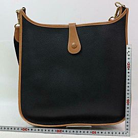 Hermès Evelyne Bicolor Brown 870509 Black Leather Shoulder Bag