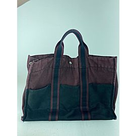 Hermès Fourre Tout Gm Bicolor 12her623 Burgundy Canvas Tote