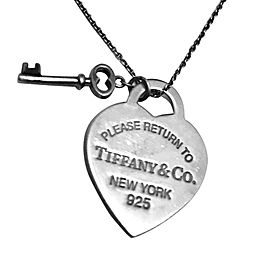 Tiffany & Co. Sterling Silver Return To Tiffany Heart Tag Key Pendant Necklace
