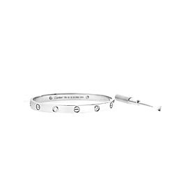 Cartier 18K White Gold 4 Diamonds Love Bracelet 20