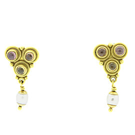 Reinstein Ross 22K Yellow Gold Multi Gemstone Drop Earrings