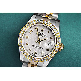 Rolex Datejust 26mm Two Tone SS/YG Ladies Watch with Factory Ivory Dial