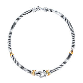 David Yurman Cable Choker Buckle Necklace with Diamonds