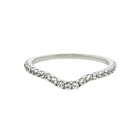 White sapphires Palladium Wave Band Ring