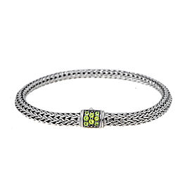 John Hardy Sterling Silver Classic Chain Tsavorite 5mm Bracelet