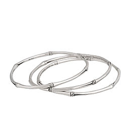 John Hardy Sterling Silver Bamboo Set of Three Bangles
