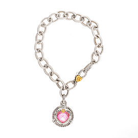 Judith Ripka Sterling Silver & 18K Yellow Gold with Crystal Heart Bracelet